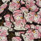 193 FB Pink snowman with pink cup Christmas Focal Bead