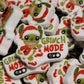 215 FB Blue guy Green dude Christmas Focal Bead
