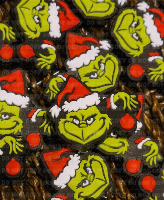 200 FB Christmas Green dude with ornament Focal Bead