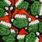 195 FB Christmas resting green dude face Focal Bead