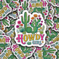 DS 3138 - Howdy Western Cactus Cowgirl Die Cut sticker