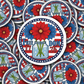 DS 3080 - 4th of July Freedom with Flowers Die Cut sticker