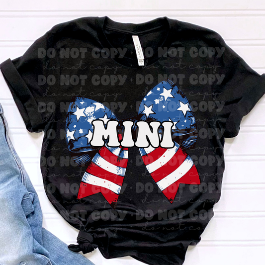 5926 - Mini coquette bow American flag *DTF Transfer