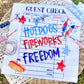 6797 - Guest check hotdog firework freedom 4th of July *DTF Transfer