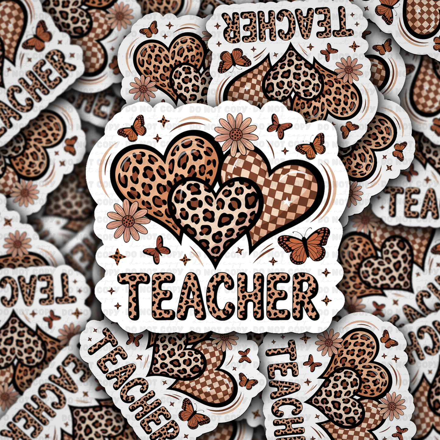 DS 2892 - Teacher leopard Die Cut sticker