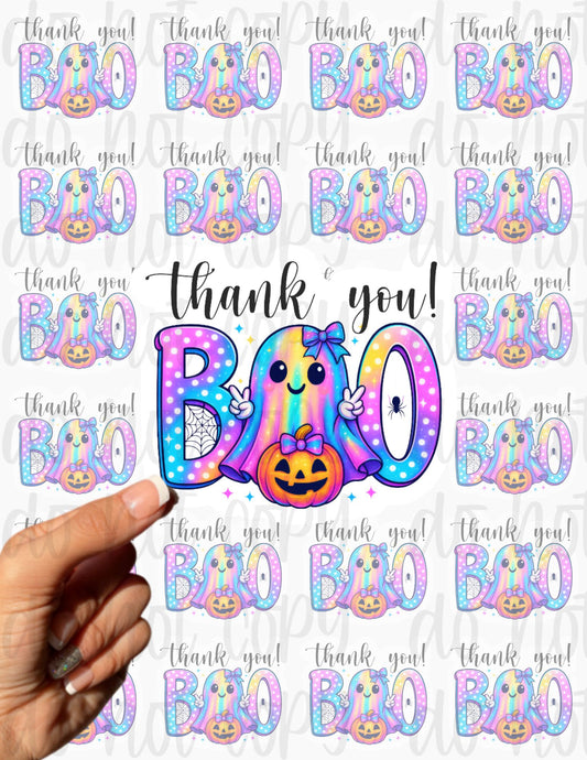 Thank you boo Halloween sticker sheet