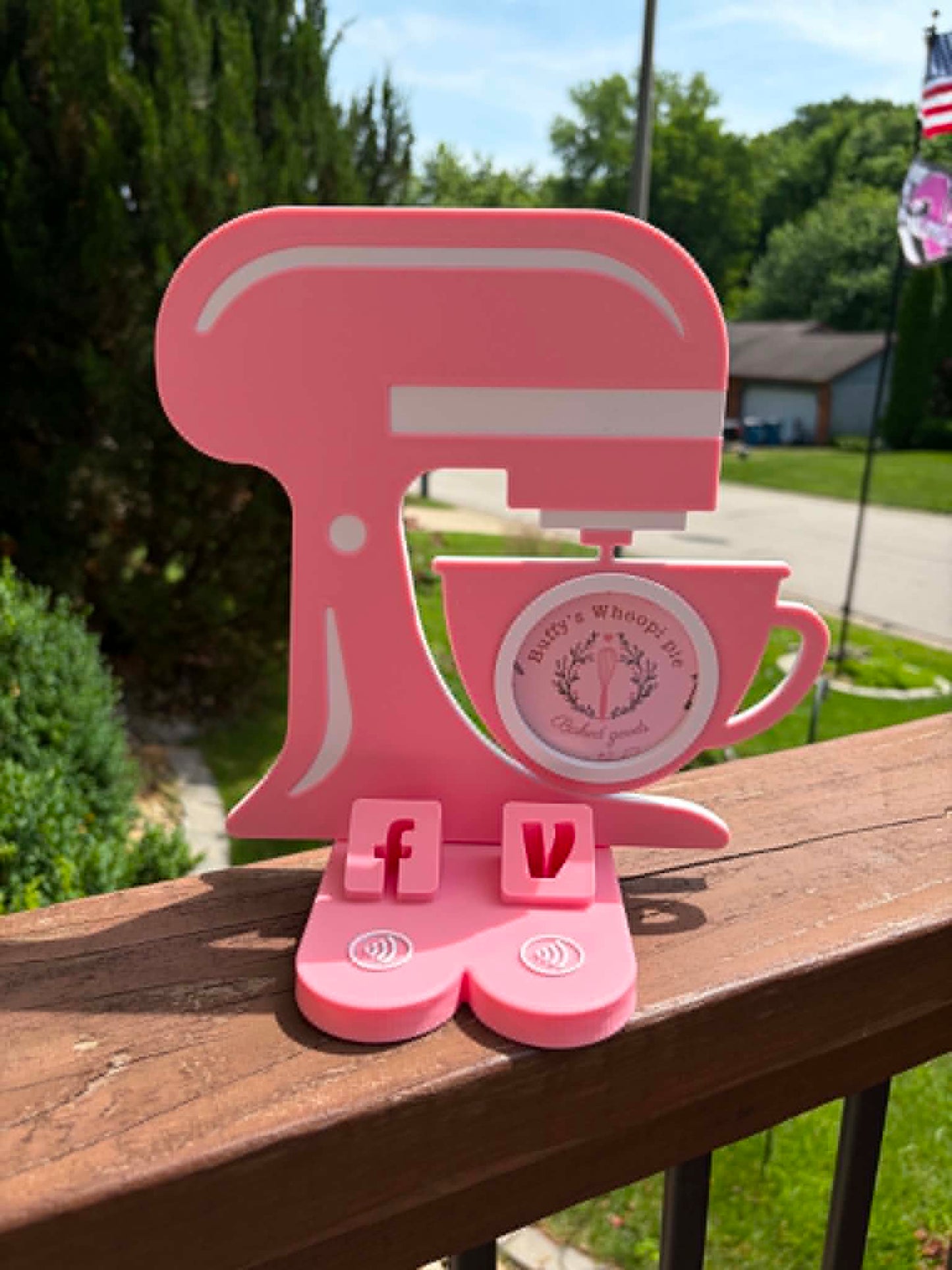 Custom Personalized Mixer Cake Baking Bakery Social Media and Payment Stand - Tap to go to Business Info *Custom to fit your brand*