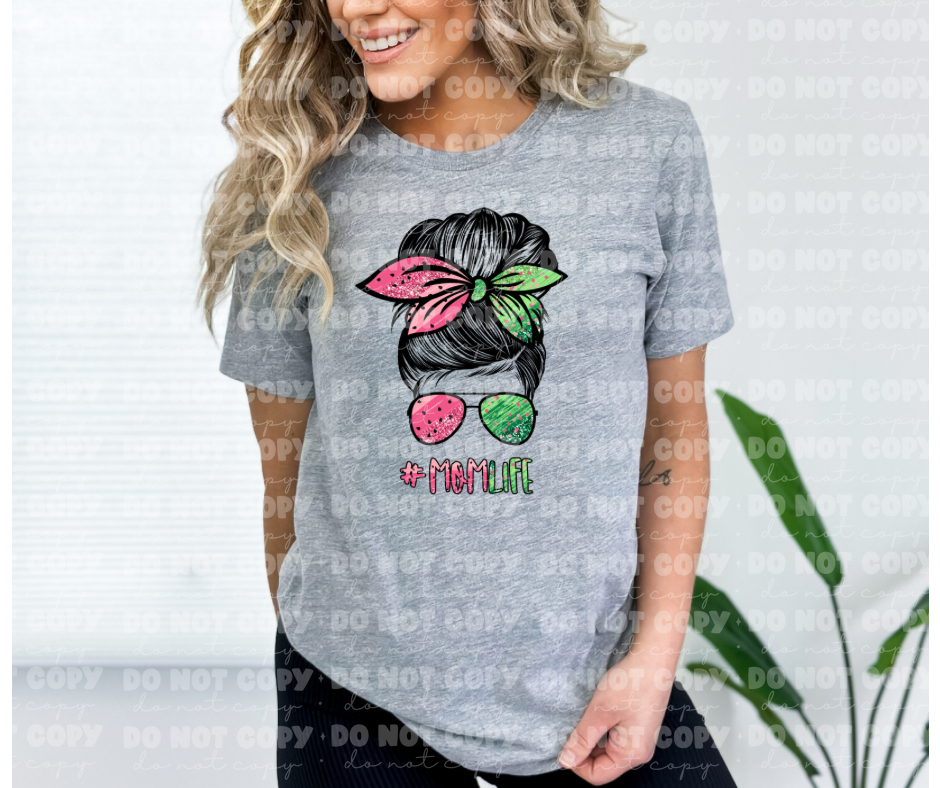 Watermelon Mom Life Messy Bun *DREAM TRANSFER* DTF