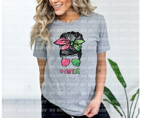 Watermelon Mom Life Messy Bun *DREAM TRANSFER* DTF
