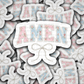 DS - 2704 Amen floral faux pearl Die Cut sticker