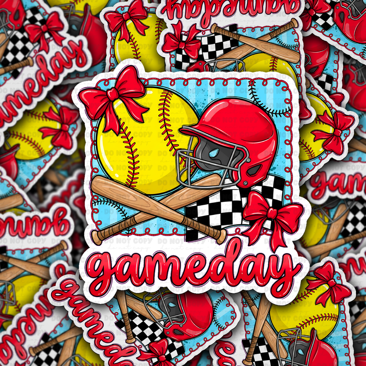 DS - 2674 Gameday Baseball Die Cut sticker