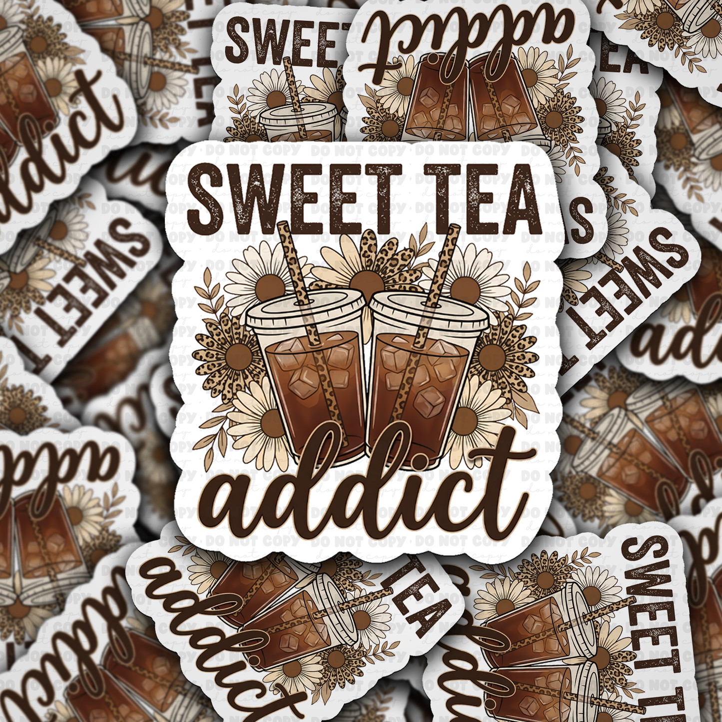 DS 2955 - Sweet tea addict Die Cut sticker