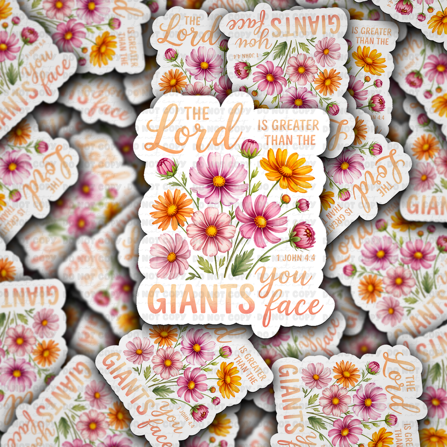 DS 2334 - The lord is greater than the giants you face Die Cut Sticker