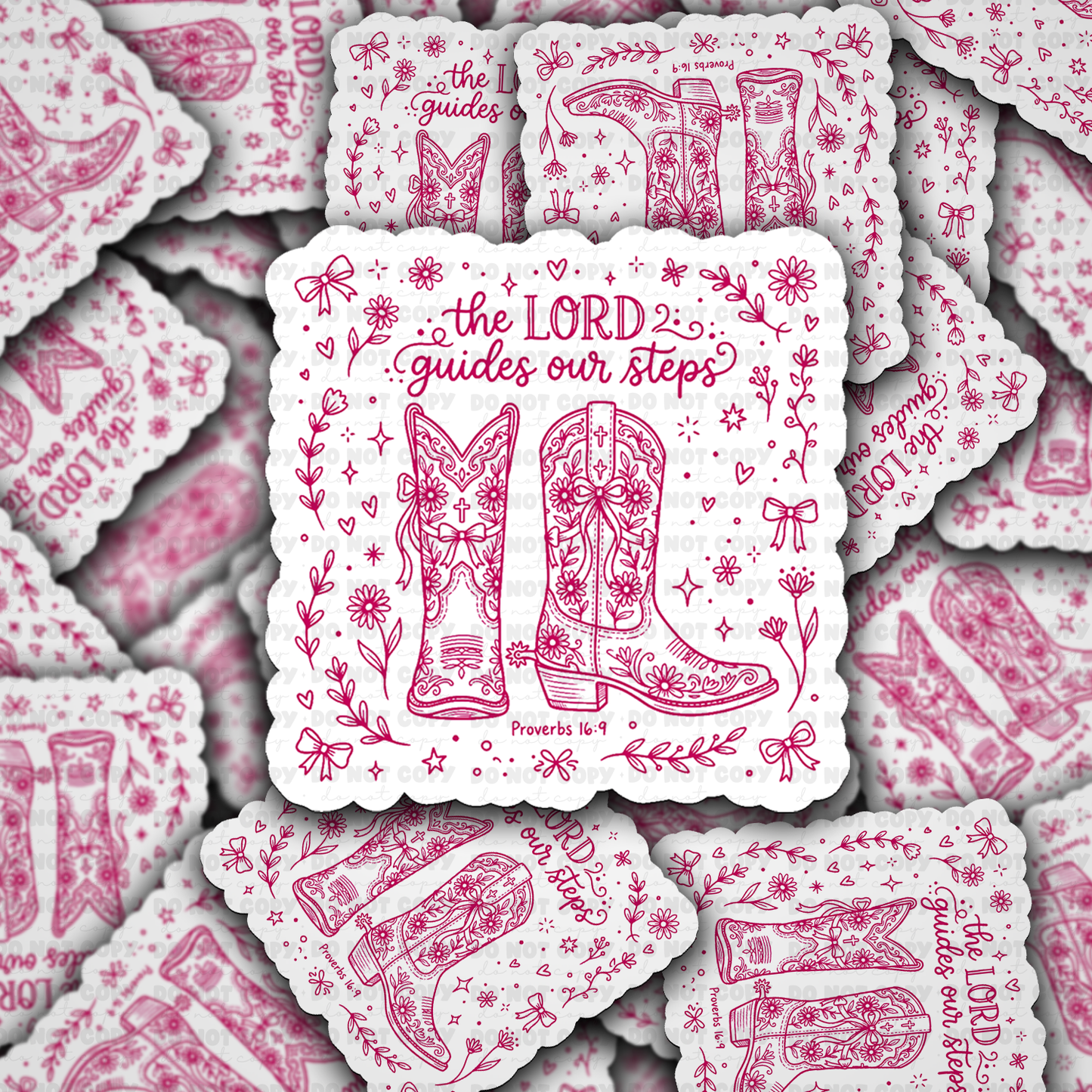 DS 3267 - The lord guides our steps Die Cut sticker