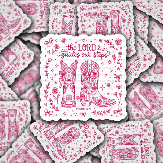 DS 3267 - The lord guides our steps Die Cut sticker