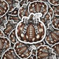 DS 3319 - Football pumpkin Die Cut sticker