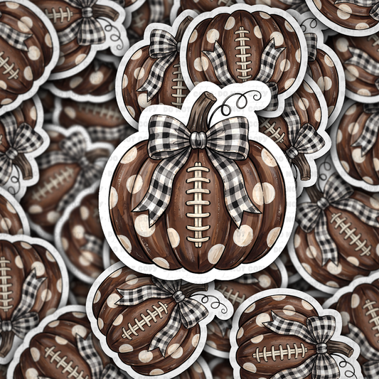 DS 3319 - Football pumpkin Die Cut sticker