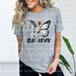 Butterfly Believe Lung Cancer Ribbon  *DREAM TRANSFER* DTF