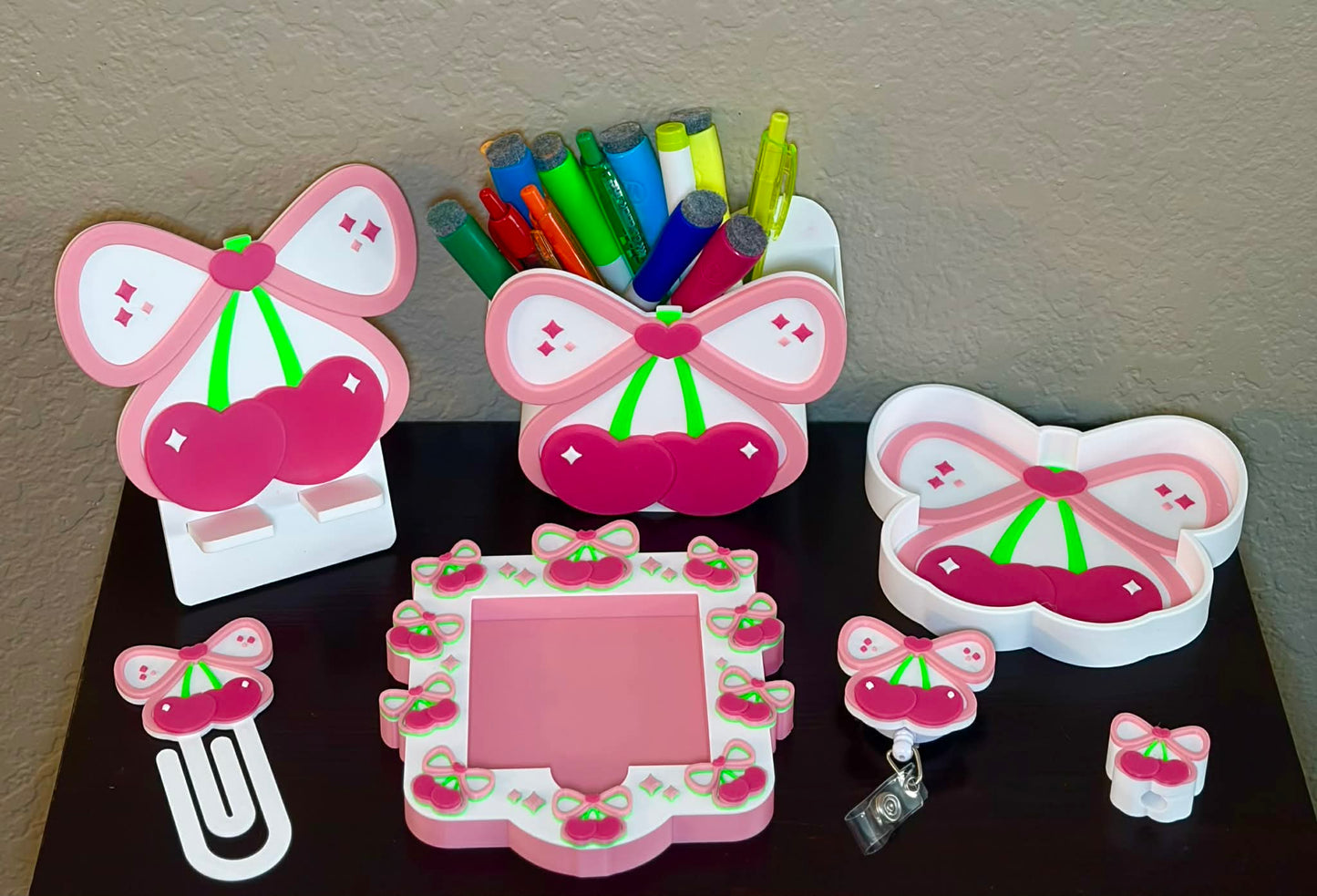 Cherries with bow Desk Accessories & Office Supplies