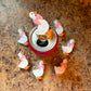 Goose with pink bow soda can tab opener keychain
