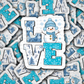 DS 2306 - Love snowman Die Cut Sticker