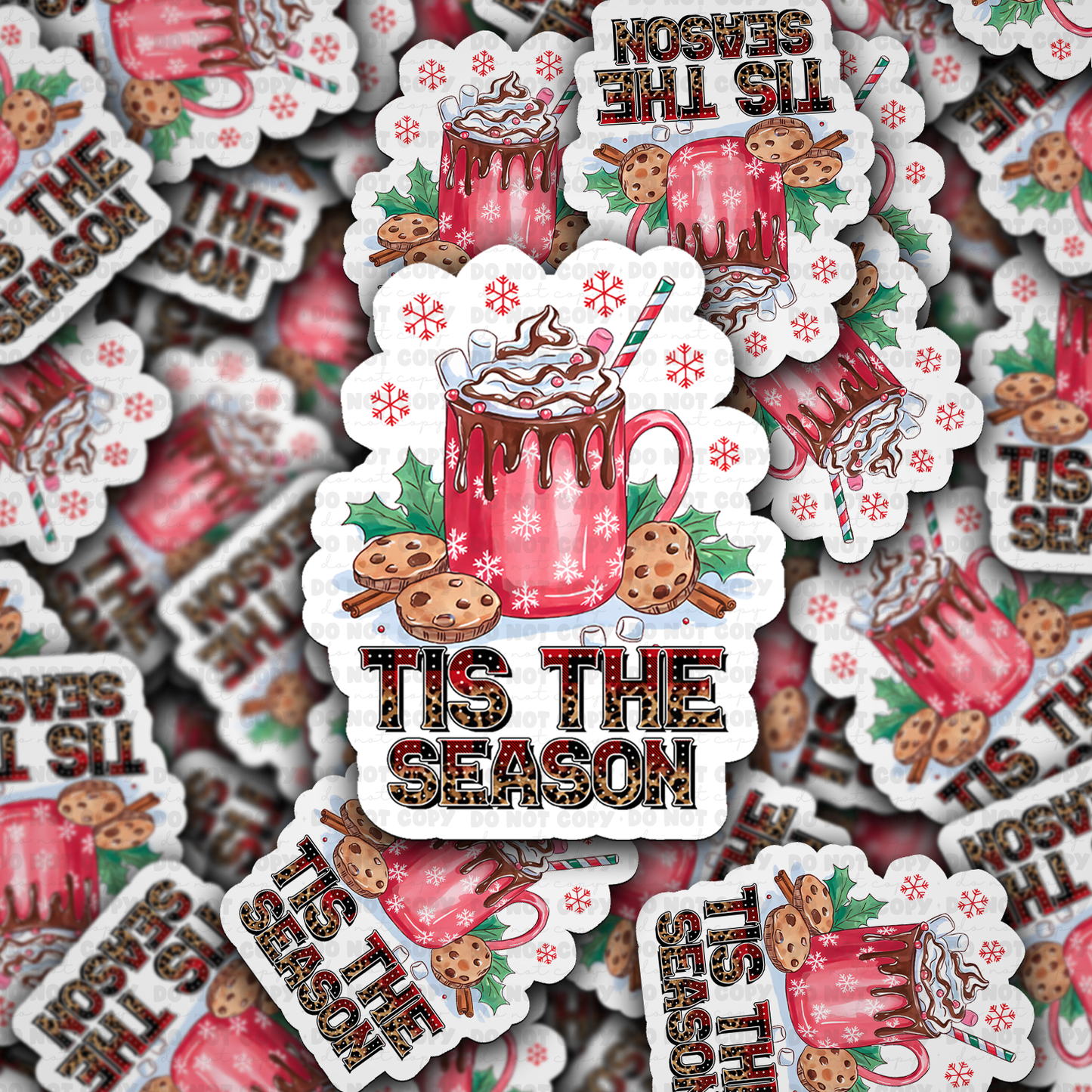 DS 2308 - Tis the season Christmas Die Cut Sticker