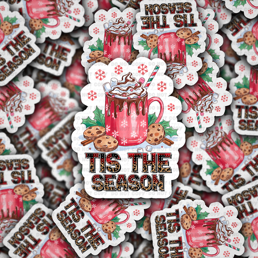 DS 2308 - Tis the season Christmas Die Cut Sticker