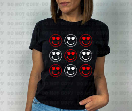 3131 Heart Faces Red and White  *DREAM TRANSFER* DTF