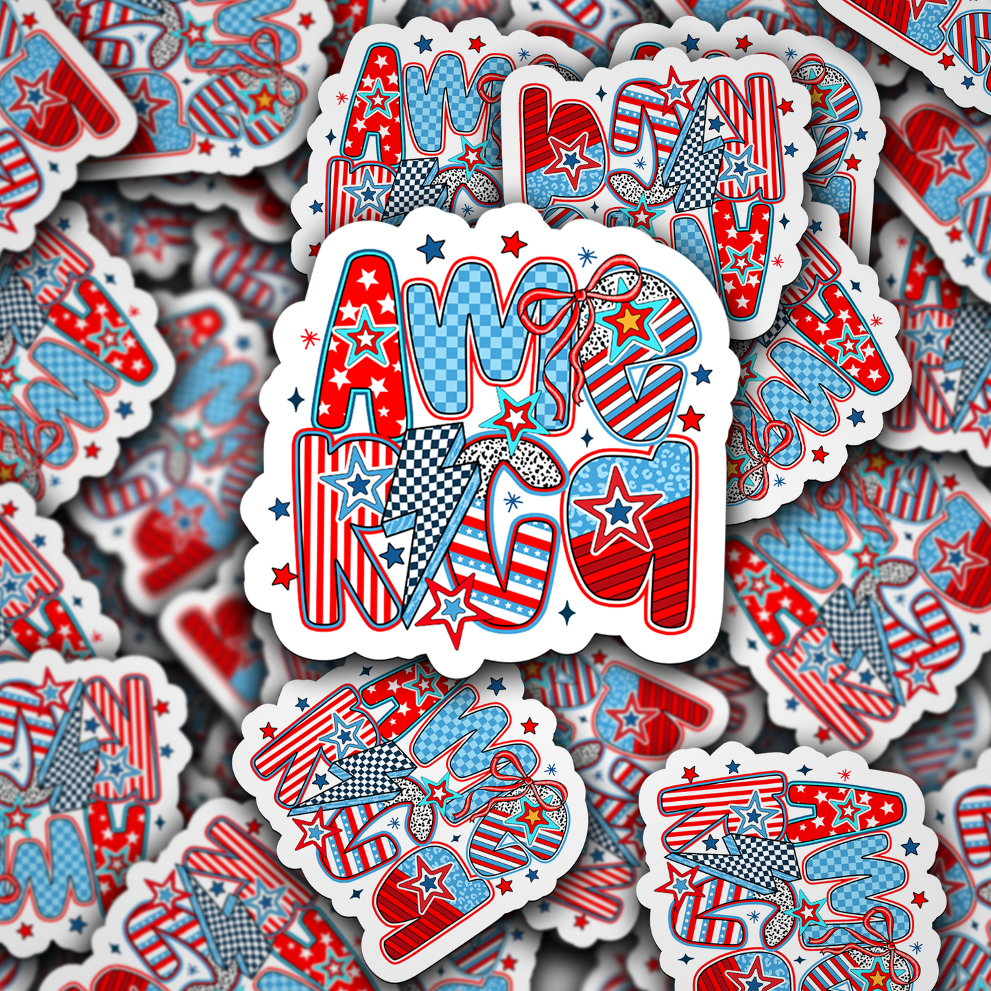 DC 1669-  America  Die Cut Sticker