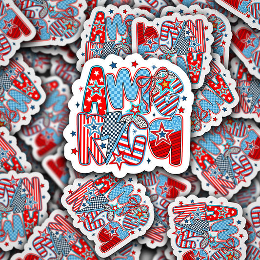 DC 1669-  America  Die Cut Sticker