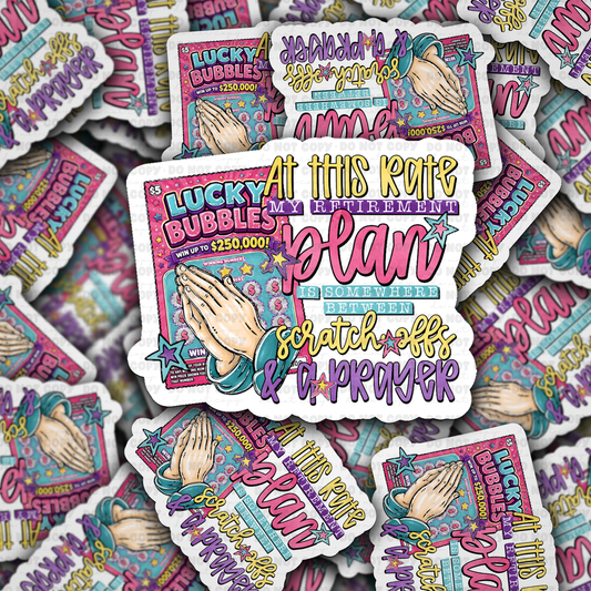 DS 3174 - At This Rate My Retirement Die Cut sticker