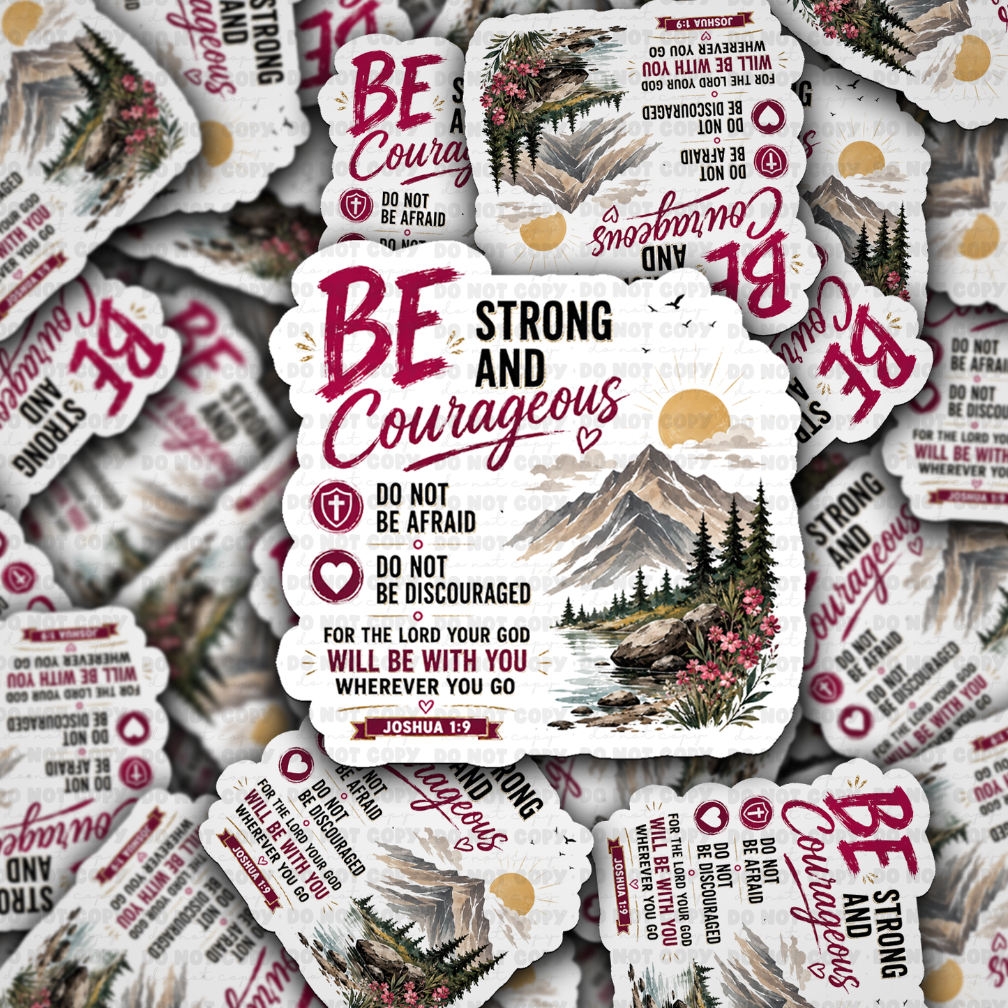 DS 3268 - Be Strong and Courageous Die Cut sticker
