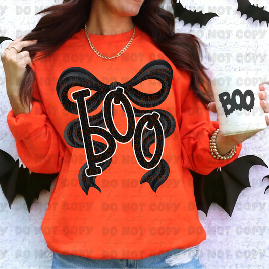 6518 - Boo with black bow *DTF Transfer