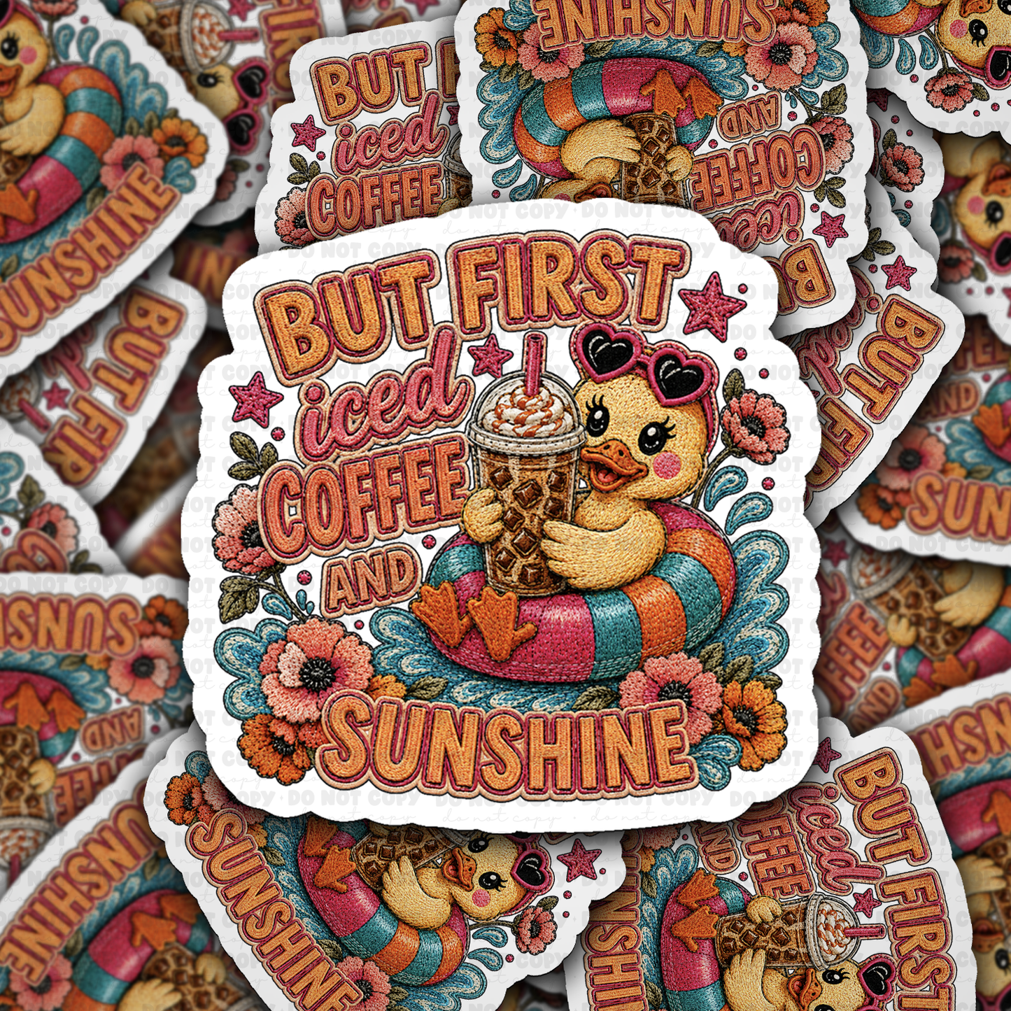 DS 3111 - But First Coffee And Sunshine Die Cut sticker