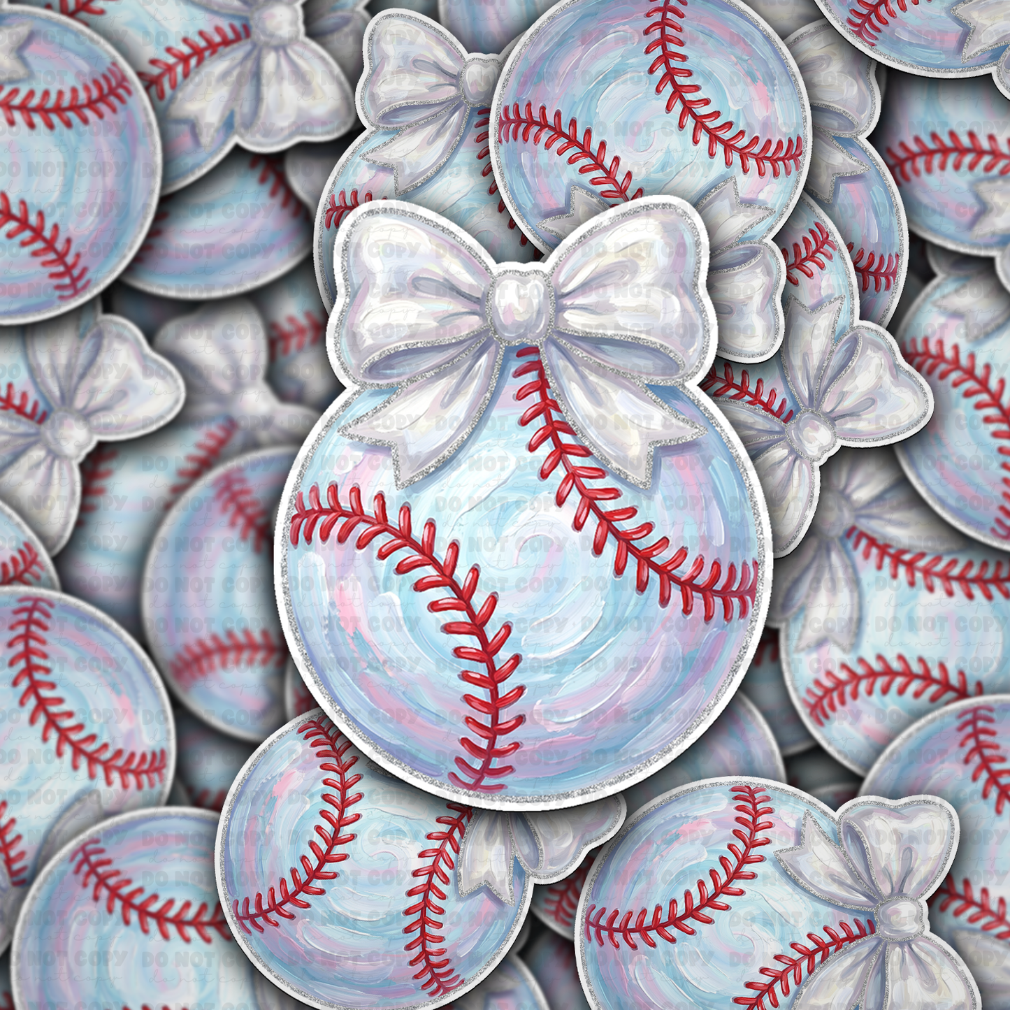 DS 2735 - Coquette baseball Die Cut sticker