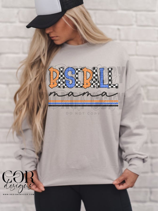 5165 - Baseball Mama Orange and blue *DTF