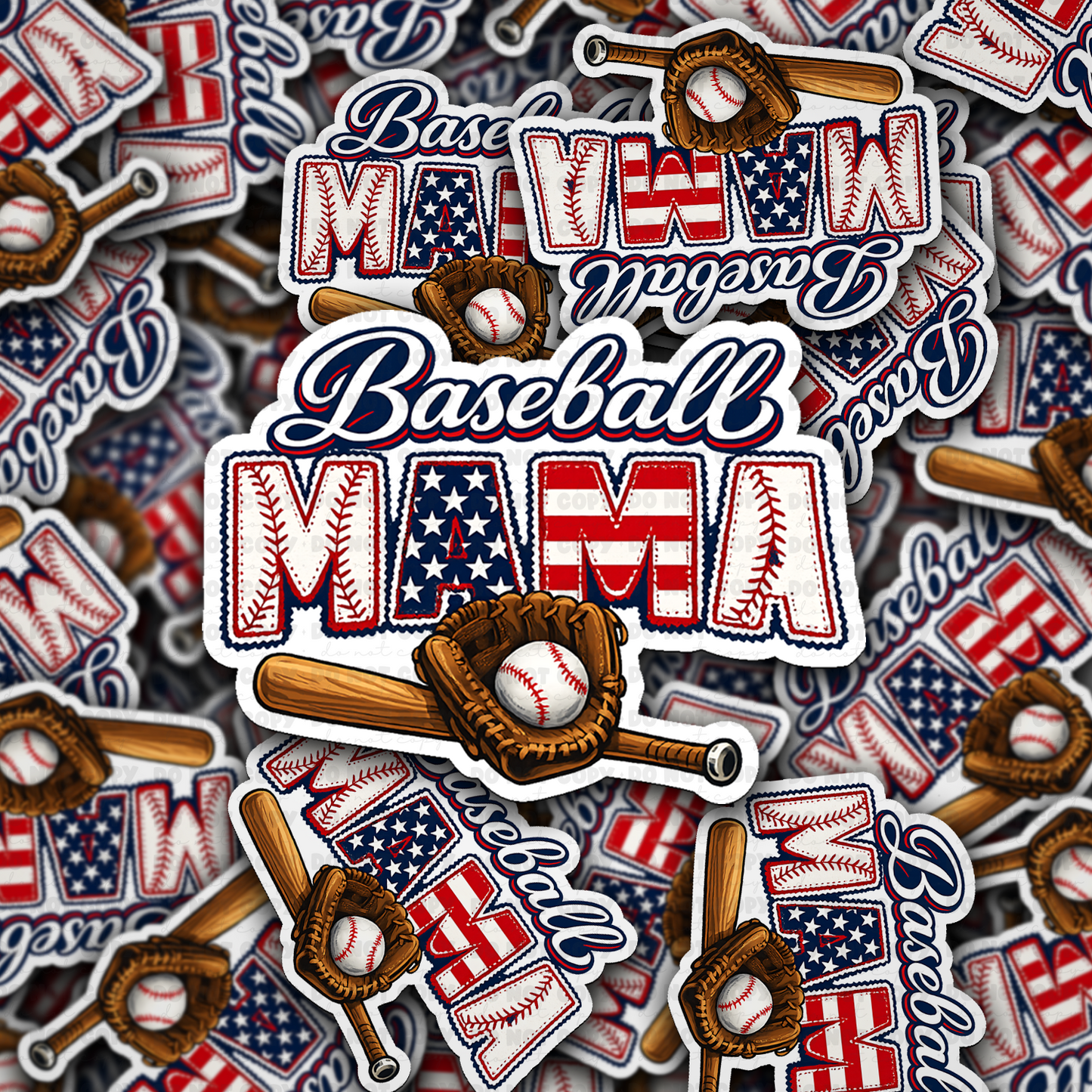 DS - 2655 Baseball Mama Die Cut sticker