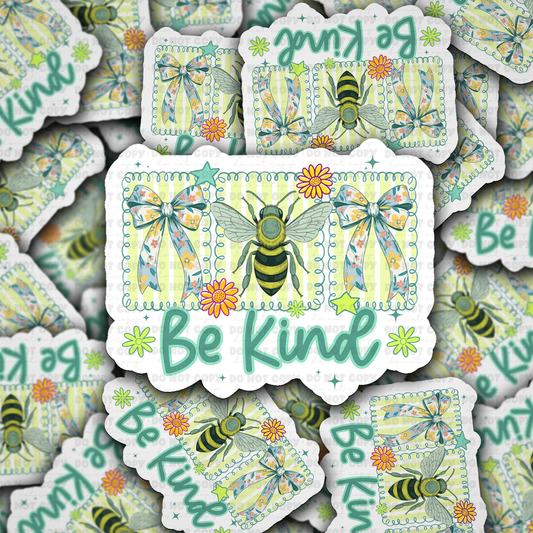 DS 2956 -  Be kind, striped bee, mental health Die Cut sticker