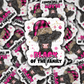 DC 2224 - Black heifer of the family Die Cut Sticker
