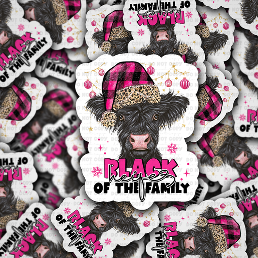 DC 2224 - Black heifer of the family Die Cut Sticker