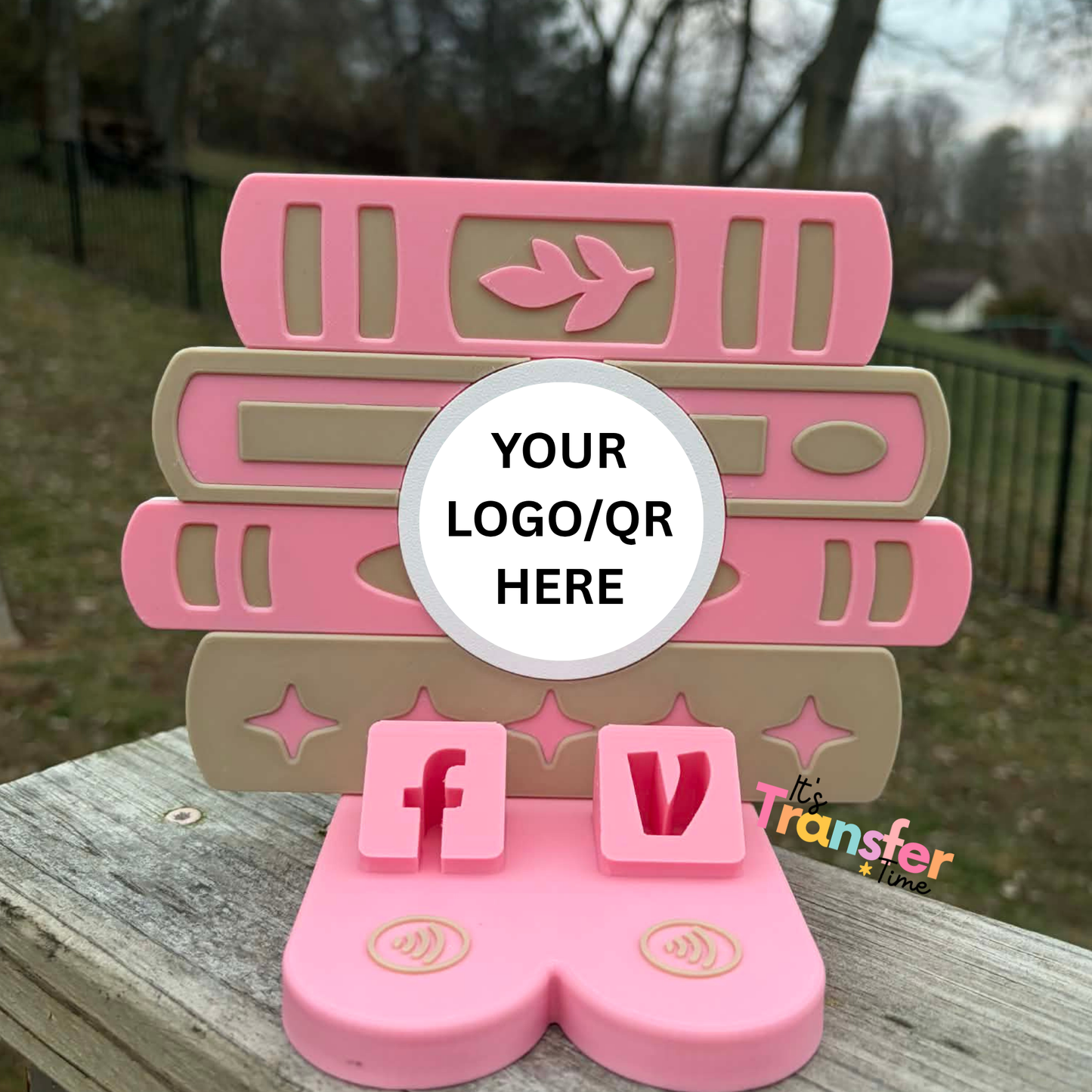 Custom Books or Candle Social Media and Payment Stand - Tap to go to Business Info *Custom to fit your brand*