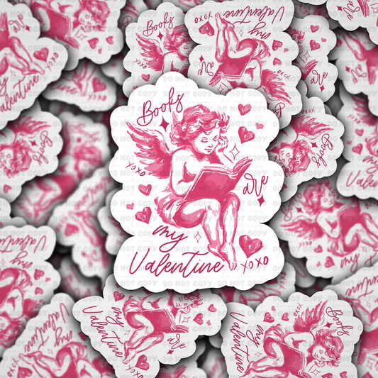 DS -2376 - Books are my Valentine Die Cut Sticker