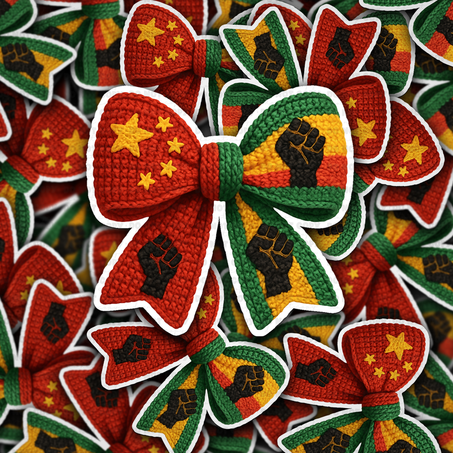 DS - 2484 Black history month Juneteenth bow Die Cut Sticker