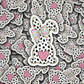 DS - 2703 Cow Easter bunny Die Cut sticker