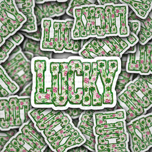 DS - 2608 Lucky brushstroke St Patrick's Die Cut sticker