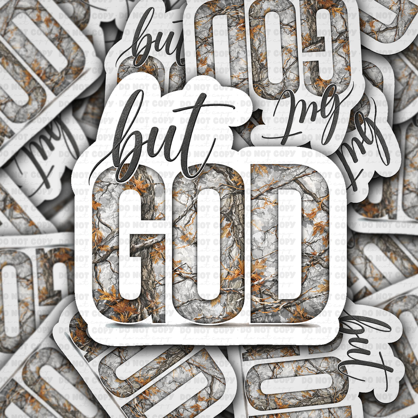 DS - 2515 But God Camo Die Cut Sticker