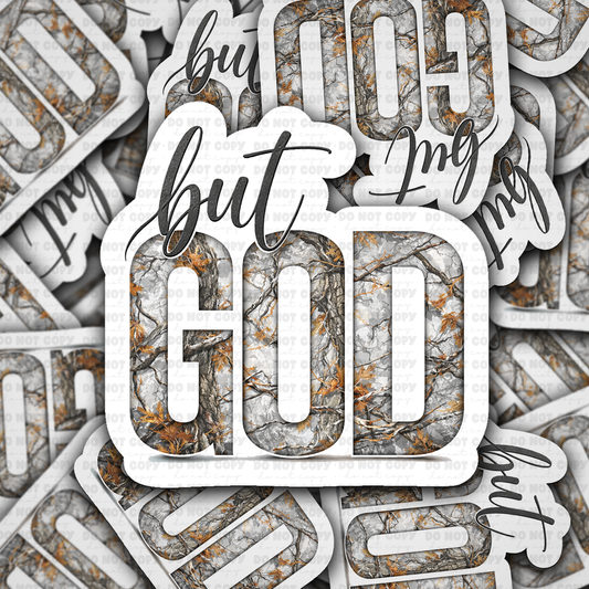 DS - 2515 But God Camo Die Cut Sticker