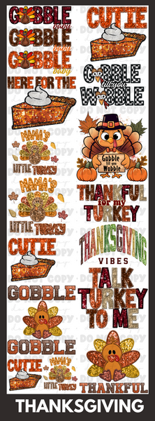 Premade Thanksgiving Gang Sheet 22x60