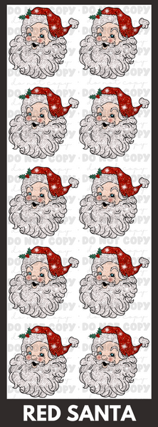Premade Red Santa Christmas Gang Sheet 22x60