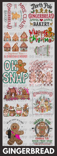 Premade Gingerbread Christmas Gang Sheet 22x60
